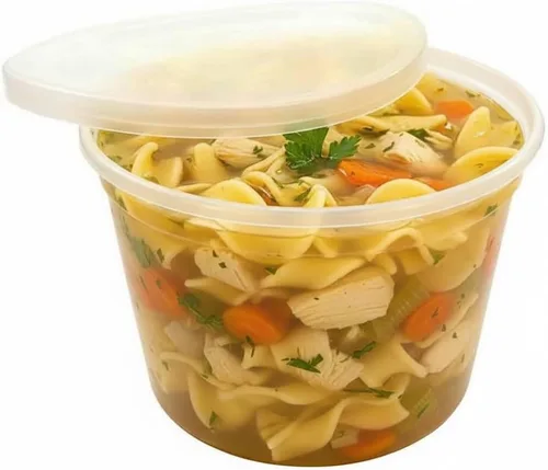 Miniatura 8 de PACTOGO Recipientes redondos de plástico resistentes de 64 onzas con tapas, para recipientes de preparación de comidas, sin BPA, apilables, a prueba