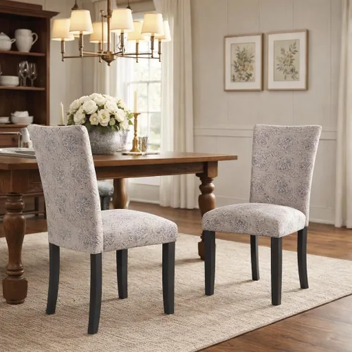Miniatura 2 de HomePop Parsons - Silla de comedor, color gris (juego de 2)