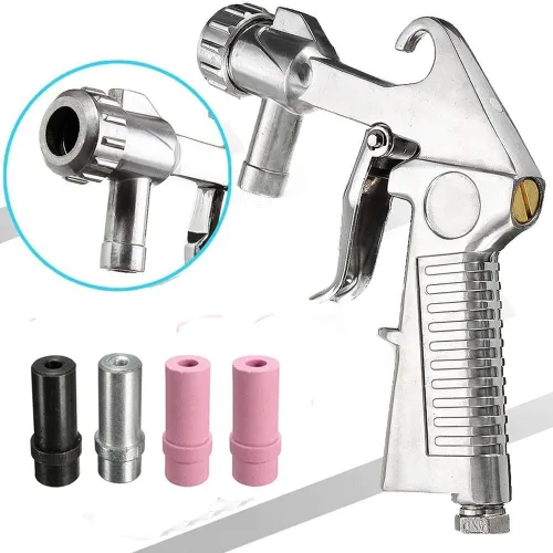 Miniatura 7 de Pistola lanzadora de arena, kit de pistola de chorro de arena para gabinete de chorro de arena con boquillas de cerámica