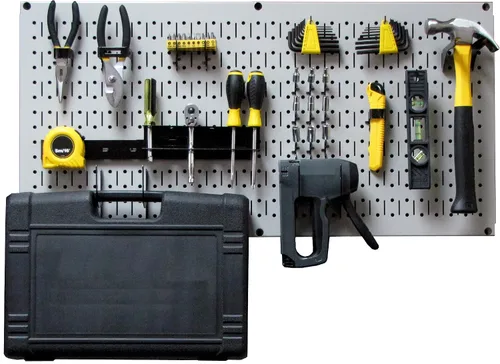 Miniatura 12 de Wall Control Sistema modular de organizador de herramientas de tablero perforado, unidad de almacenamiento de herramientas de metal montado
