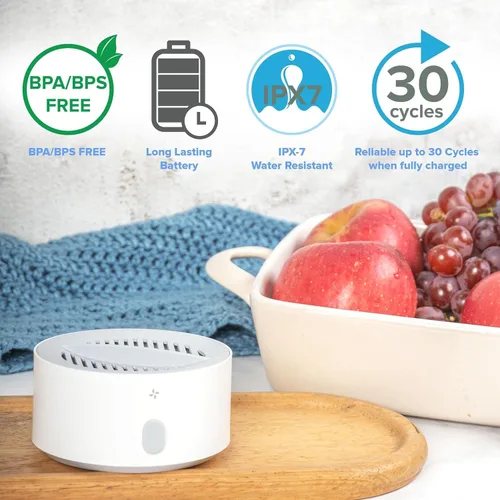 Miniatura 4 de AquaPure Limpiador de frutas y verduras – Lavadora de productos impermeable con función de electrólisis, lavadora portátil de frutas y verduras