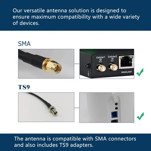Miniatura 5 de MIMO 2x2 Antena periódica externa 4G LTE/5G de 698-3800 MHz 10dBi funciona con puntos de acceso, enrutadores, puertas de enlace SMA TS9 Puertos