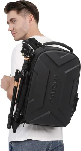 Miniatura 7 de MOSISO Mochila para cámara DSLR/SLR/SLR/sin espejo, impermeable, artística, geométrica, rígida, con soporte para trípode y compartimento para laptop