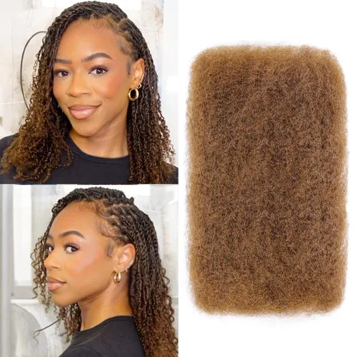 Miniatura 13 de BLL Afro Kinkys - Cabello humano a granel, 100% cabello humano para mini torsión, trenzas, extensiones de rastas, cabello rizado afro, color negro a