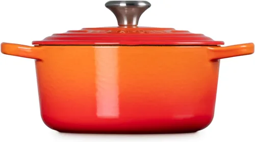 Miniatura 4 de Le Creuset Horno holandés redondo de hierro fundido esmaltado, 2 cuartos de galón, Fuego Llama