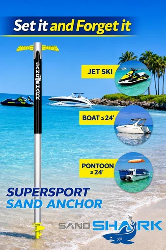 Miniatura 6 de SandShark Supersport 3.0 Anclaje de agua poco profunda – Gran moto acuática, PWC, accesorio de barco pontón – Se ajusta de 29 a 48 pulgadas