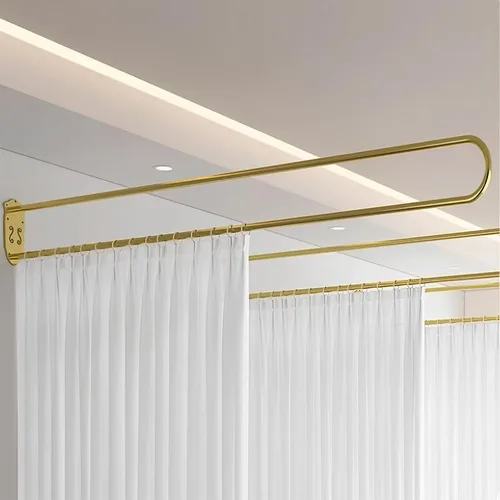 Miniatura 7 de Divisor de habitación colgante, barra de cortina en forma de U, divisor de pared para separación de privacidad, separador de habitación moderno