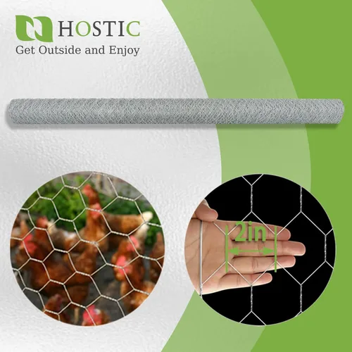 Miniatura 4 de Red de alambre de pollo Malla de alambre galvanizada Cercado hexagonal para jardín de aves de corral que cerca la barrera 6FTx50FT