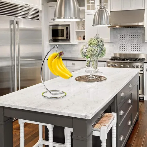 Miniatura 8 de Soporte para árbol de plátano, soporte de acero inoxidable para colgar plátanos, soporte de árbol de plátano, cuenco de frutas para encimera