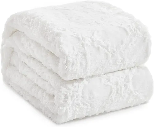 Miniatura 9 de KAWAHOME Manta de piel sintética para cama, ultra suave, cálida, lanuda y esponjosa para sofá, ropa de cama afelpada, acogedora y lujosa