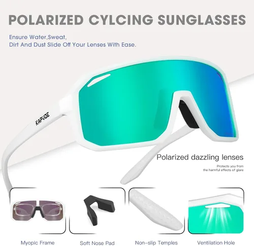 Miniatura 4 de KAPVOE Gafas de sol polarizadas para ciclismo, deportes, UV400, para correr, pesca, béisbol, para hombres y mujeres, K62