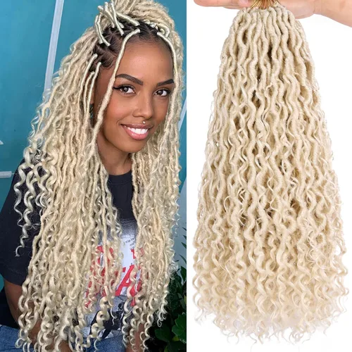 Miniatura 29 de COOKOO - Locs de diosa ombré de jengibre, pelo de ganchillo de 24 pulgadas, 8 paquetes, locs boho de imitación, pelo de ganchillo con rizos, locs