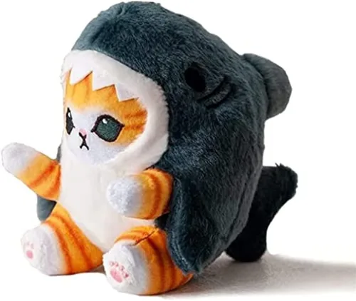 Lindo juguete de peluche de gato de tiburón, muñeca de peluche de tiburón de 8 pulgadas, almohada de peluche suave Kawaii para niños y niñas, regalo