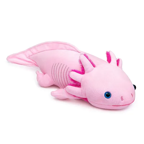 Miniatura 8 de FRANKIEZHOU Animal de peluche realista de ajolote rosa de 19 pulgadas, juguete de peluche de ajolote, animales de peluche de San Valentín, peluche