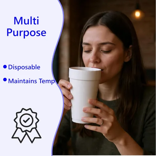 Miniatura 6 de Mr Miracle Vasos de espuma de poliestireno de 8 onzas, tazas de café desechables (paquete de 100), tazas de espuma blanca aisladas para bebidas