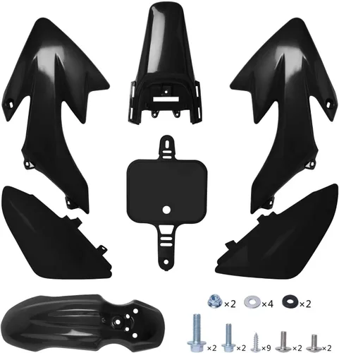 Podoy CRF50 - Kit de guardabarros de cuerpo compatible con XR50 XR 50 CRF 50 SDG SSR Pit Dirt Motor Trail Bike negro con perno de plástico de