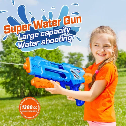 Miniatura 2 de Quanquer Pistolas de agua de 1200 cc para niños y adultos, paquete de 2 súper remojadores de agua con excelente rango, ideas de regalo para verano
