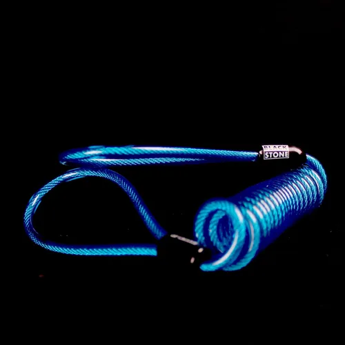 Miniatura 2 de Blackstone Cable de recordatorio de seguridad para bloqueo de casco, bloqueo de agarre, bloqueo de disco de 5 pies (azul)