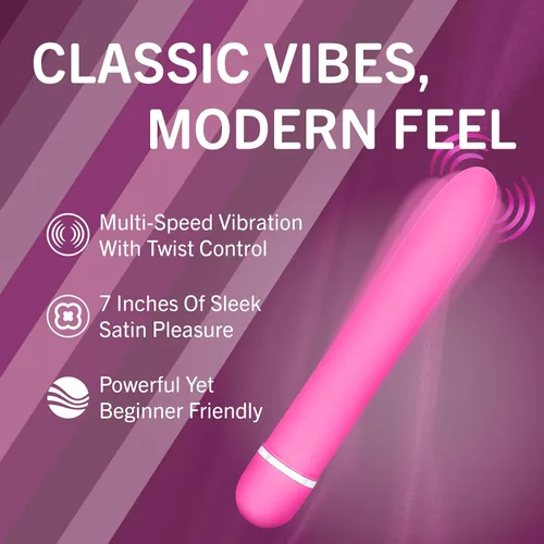Miniatura 4 de Blush Rosé Luxuriate Vibrador de 7 pulgadas para mujeres, hombres y parejas, varita lisa satinada de múltiples velocidades, potente estimulador