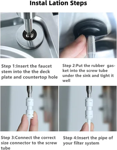 Miniatura 6 de Grifo de agua potable para cocina, grifos de ósmosis inversa 100% sin plomo, grifos de agua filtrada de cocina de acero inoxidable, grifo RO
