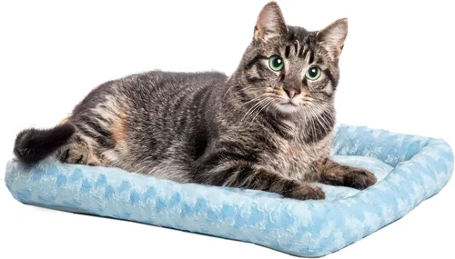 Miniatura 29 de Cama para mascotas MidWest Bolster, ideal para cajas de metal para perros, se puede lavar a máquina y secar, Gris carbón