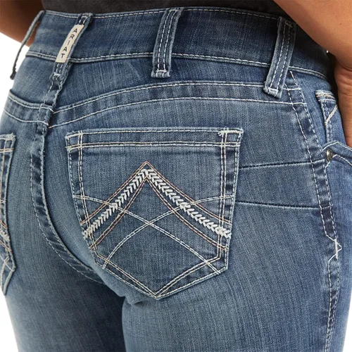 Miniatura 3 de ARIAT Women's R.e.a.l. Mid Rise Stretch Icon Stackable Straight Leg Jean