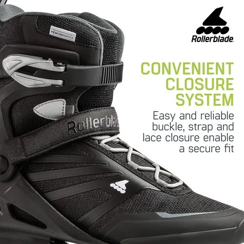Miniatura 3 de Rollerblade Zetrablade - Patines en línea para hombres adultos, color negro y plateado Negro/Plateado