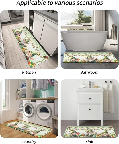 Miniatura 5 de Tapete de baño de gnomos de Navidad para bañera, antideslizante, de secado rápido y absorbente, tierra de diatomeas, fregadero, dormitorio, cocina