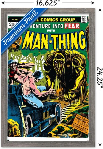 Miniatura 3 de Trends International Marvel Comics: Man-Thing #16 - Póster de pared, 22.4 pulgadas de largo x 14.7 pulgadas, versión enmarcada en madera de granero