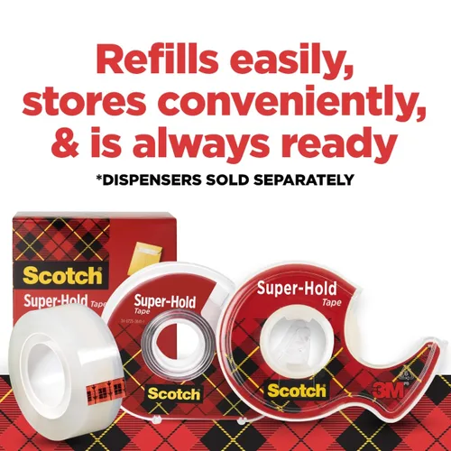 Miniatura 7 de Scotch Super-Hold Tape, 6 rollos, 50% más adhesivo, favorito de confianza, 3/4 x 800 pulgadas, en caja (700S6)