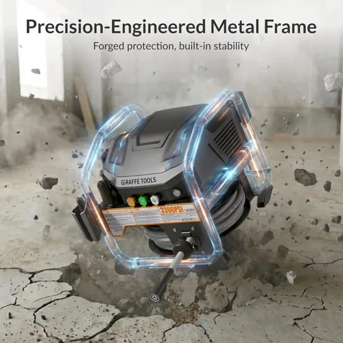 Miniatura 7 de Giraffe Tools Crossfalls - Lavadora a presión retráctil máxima, 3000 PSI, 1.45 GPM, motor de inducción de 1800 W, lavadora de energía eléctrica