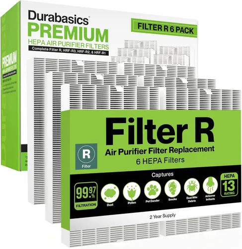 Durabasics Paquete de 6 filtros HEPA compatibles con filtros de repuesto para purificador de aire Honeywell, repuesto para filtro Honeywell R,