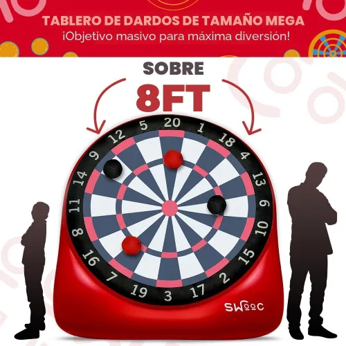 Miniatura 5 de Juegos SWOOC - Dardos gigantes inflables (más de 15 formas de jugar) - Pizarra gigante de dardos de fútbol con bomba de aire - Grandes