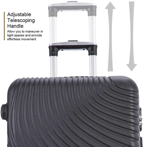 Miniatura 5 de Fridtrip - Maleta de viaje rígida, ligera, con ruedas giratorias, Negro, 3 PCS Suitcases