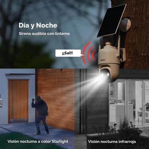 Miniatura 9 de SOVMIKU 2CQ1 AI 2K Cámara de seguridad solar inalámbrica para exteriores, alimentada por batería, audio bidireccional, detección de movimiento