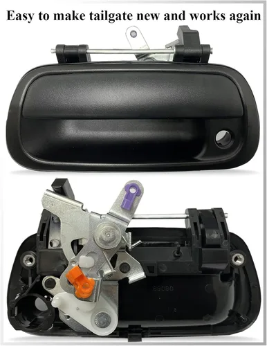Miniatura 5 de SYOAUTO Manija de compuerta trasera para Toyota Tundra 2000-2006, manija de pestillo de compuerta trasera con orificio para llave que reemplaza #