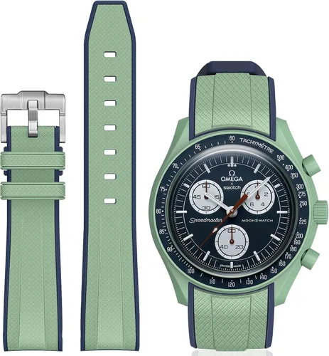 Miniatura 10 de Correa Stanchev para reloj Moonswatch, correa de silicona suave curvada sin espacio de 20mm para reloj Omega X Swatch Speedmaster, correa