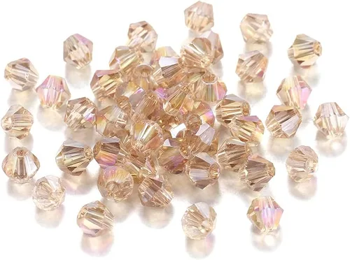 Miniatura 7 de 200 cuentas de cristal de transparencia austriaca, cuentas de vidrio bicona, cuentas espaciadoras sueltas para manualidades, pulseras, aretes