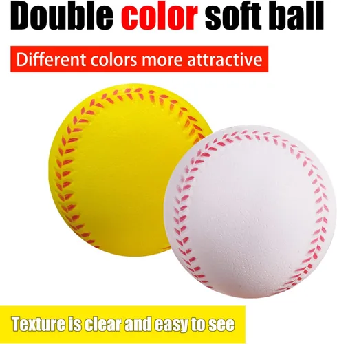 Miniatura 5 de Pelotas de béisbol suaves, paquete de 12 pelotas de béisbol de espuma de tamaño reglamentario para lanzar, atrapar y practicar bateo suave y seguro