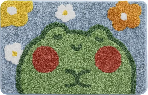 Miniatura 2 de Ankah Alfombra de ducha bonita, lujosa, absorbente y antideslizante, lavable a máquina para bañera, ducha y baño, 17.71 x 25.59 pulgadas, diseño