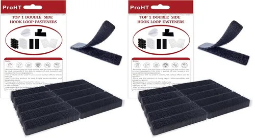 Miniatura 11 de ProHT Tiras de velcro con adhesivo de 0.8 x 3 pulgadas, 40 pares de tiras adhesivas de resistencia industrial para cojines de sofá. Resistentes