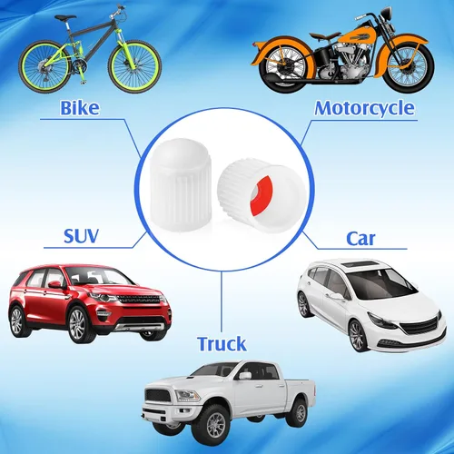 Miniatura 7 de Outus 20 tapas de vástago de válvula de neumático Tapas de válvula de neumático de plástico universales negras para bicicleta, bicicletas, autos