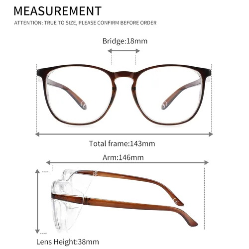 Miniatura 5 de Alsenor Gafas de seguridad antiempañantes, gafas protectoras con bloqueo de luz azul, antipolvo, protección UV, para hombres y mujeres (marrón)