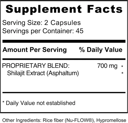 Miniatura 7 de Jiva Botanicals Shilajit Cápsulas 700 mg – Extracto de Shilajit con ácido fúlvico – Suplemento Shilajit para hombres y mujeres – 90 cápsulas veganas