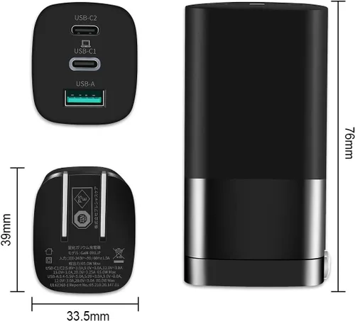 Miniatura 9 de Sisyphy GaN-001US - Cargador USB C GaNk para tablets Surface de 65 W, con superficie de nailon de 6 pies a cable USB C, compatible con Microsoft