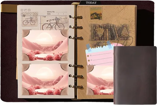 Miniatura 14 de Cuaderno de carpeta de cuero, 8.5 x 11 pulgadas (negro, A5-no personalizado)