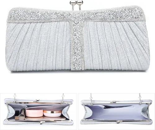 Miniatura 4 de Monederos de mano con diamantes de imitación para mujer, bolsos y bolsos formales de boda, fiesta, graduación, bolsas de dinero