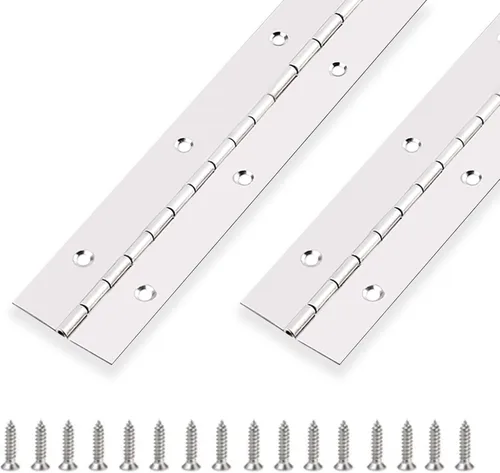 2 bisagras de piano de 12 x 1.5 pulgadas, acero inoxidable continuo y bisagras de piano resistentes, grosor de hoja de 0.035 pulgadas, ancho de