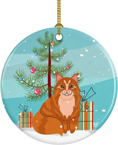 Miniatura 19 de Caroline's Treasures Árbol de Navidad de gato asiático, adorno de cerámica para colgar en el árbol de Navidad, decoración para el hogar, Navidad