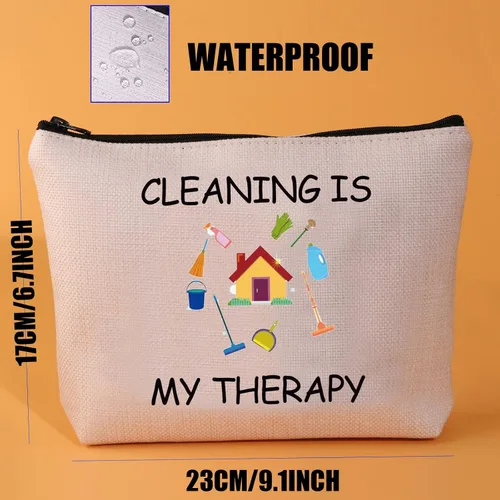 Miniatura 4 de JYTAPP Neat Freak Funny Housekeeping - Bolsa de maquillaje para limpieza - Regalo para dama de limpieza - Susurrador de polvo y escuadrón
